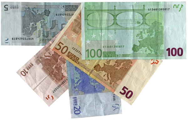 Différents euros colorés isolés, savi — Photo