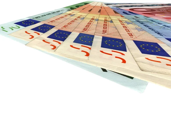 Diferentes euro colorido isolado, poupança — Fotografia de Stock
