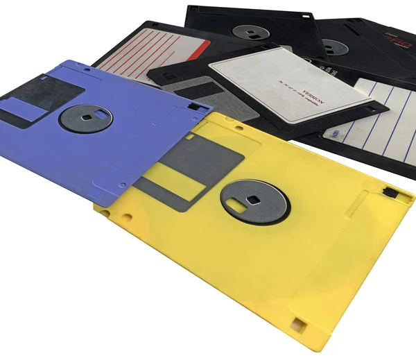 Pile of vintage floppy data diskettes — Stock Photo, Image