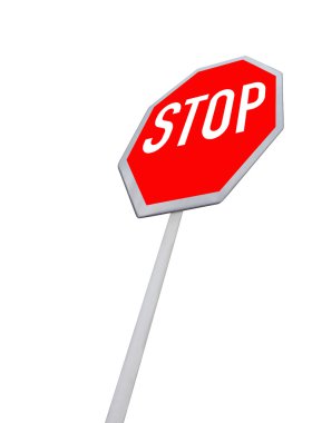 Stop road sign, red color, isolated clipart