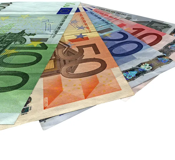 Verschillende kleurrijke euro geïsoleerd, besparingen — Stockfoto
