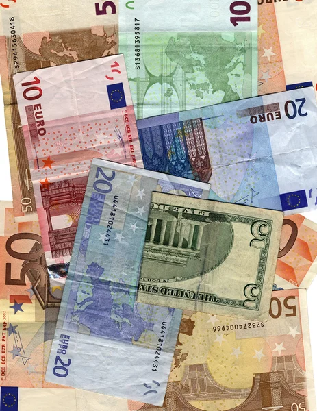 Heap, euro diferente isolado em branco — Fotografia de Stock
