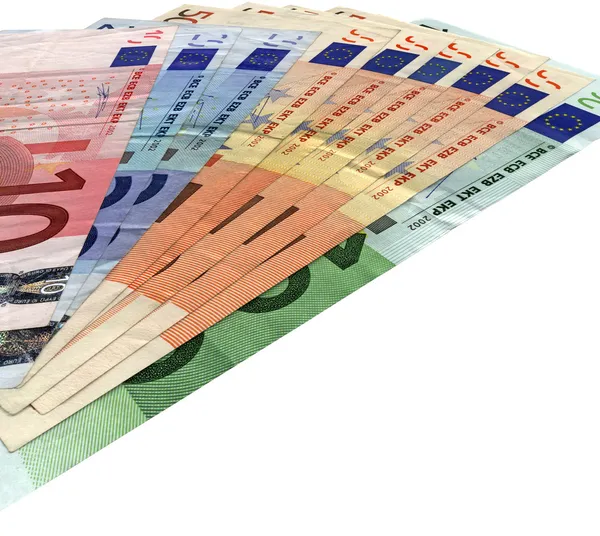 Farklı renkli euro izole, tasarruf? — Stok fotoğraf