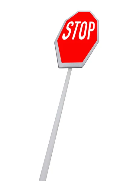 Stoppa vägen tecken, röd färg, isolerade — Stockfoto