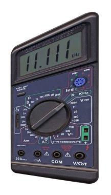 Industrial digital multimeter isolated clipart