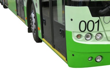 Green public city transport, isolated clipart