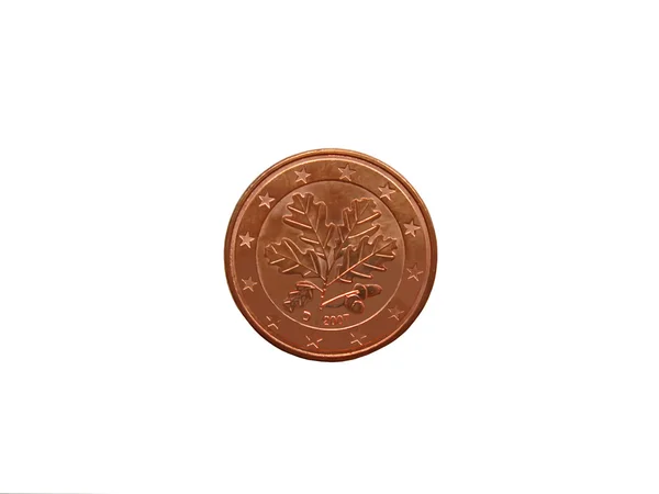 stock image One euro cent coin, oak leafs isolated