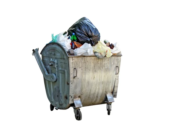 白色背景上孤立的家庭垃圾垃圾堆. — 图库照片