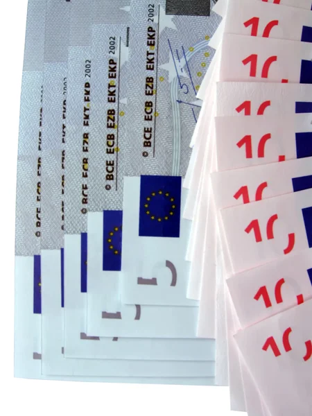 Tal van tien euro bankbiljetten — Stockfoto