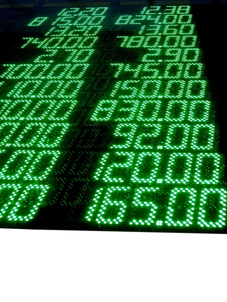 Gröna lager nummer (priser), ledde panel — Stockfoto