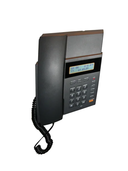 Siyah ev telefonu, arama numaralarını panel — Stok fotoğraf
