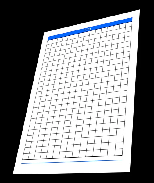 One blank notepad organizer, spreadsheet — Stock Photo, Image