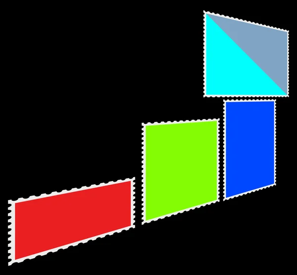 Wenige verschiedene leere Rahmenmarken, Farben — Stockfoto