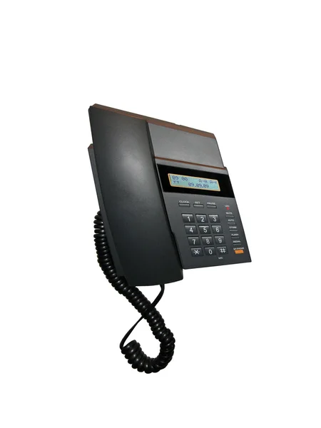 Teléfono residencial negro, panel de números de línea — Foto de Stock