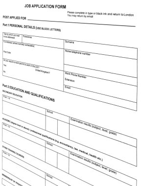 Looking for job, resume blank form clipart