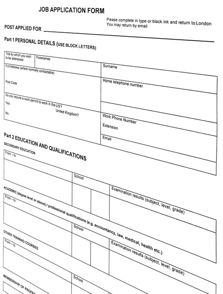Buscando trabajo, reanudar formulario en blanco — Foto de Stock