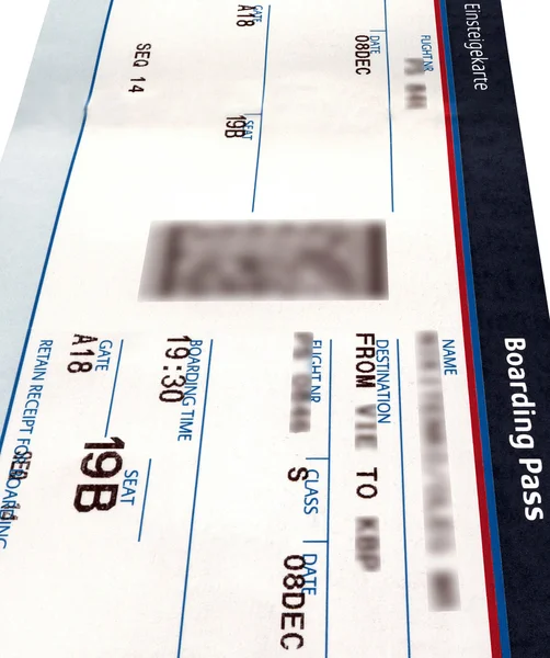 Grunge air ticket isolado, textura de papel — Fotografia de Stock