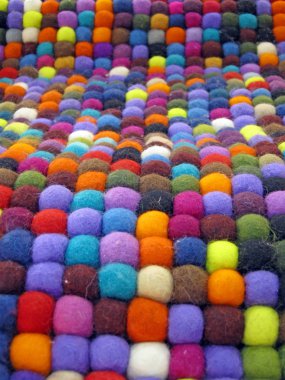Colorful fabric turkish silk carpet clipart