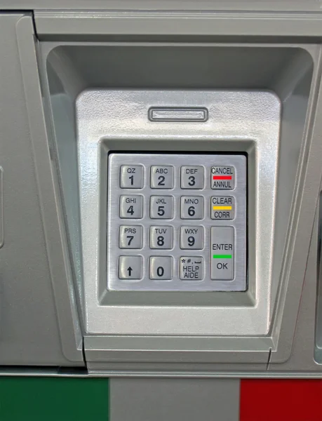 Metallic dial keypad, bank security — Stock Photo, Image