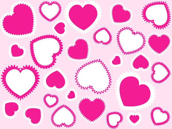 粉红色的心背景 — 图库矢量图片