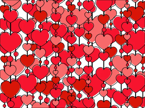 Coeurs rangées — Image vectorielle