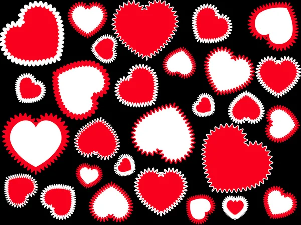 Coeurs rouges fond — Image vectorielle