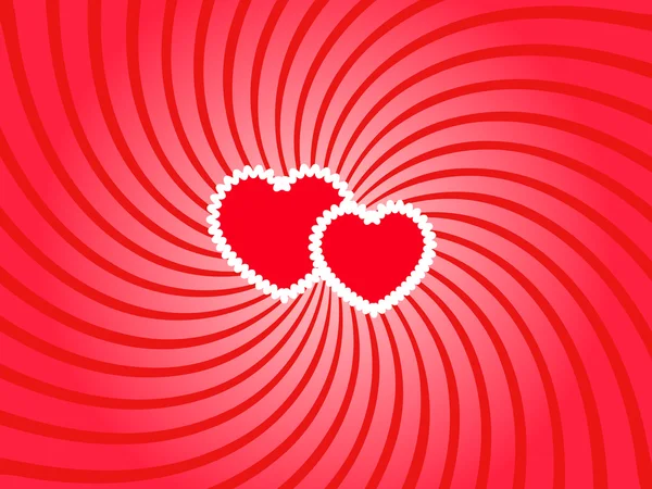 Deux cœurs tournoient — Image vectorielle
