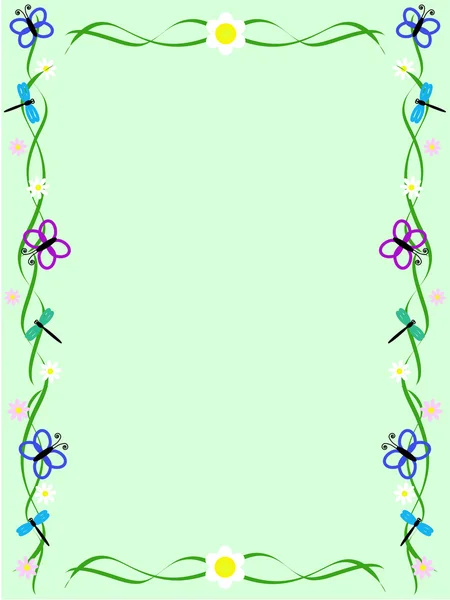 Zelené pozadí s ornamenty z f — Stockový vektor
