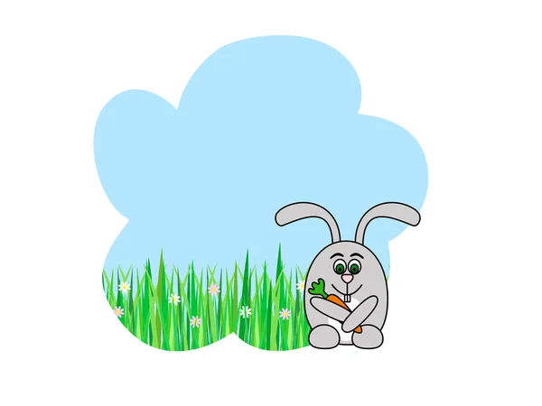 Conejo con zanahoria — Vector de stock