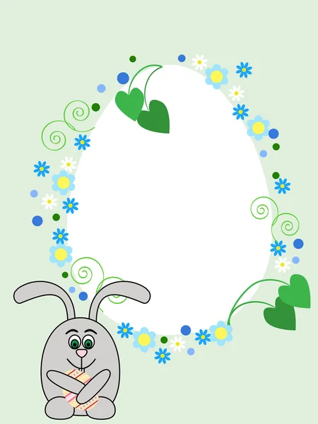 Cartão de coelho da Páscoa — Vetor de Stock