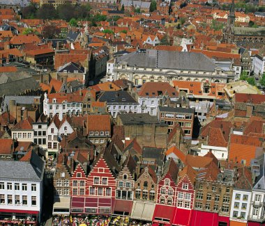 Gdansk, Polonya'nın eski şehrin havadan görünümü