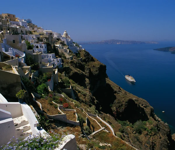 Santorini adasının manzarası