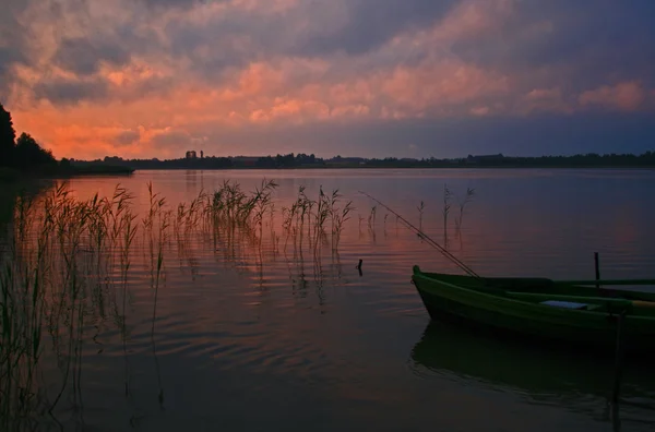 Закат на озере Нарты Стоковое Изображение