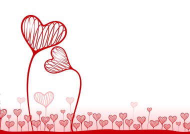 Vector background with hearts clipart