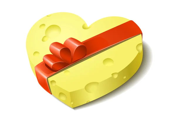Corazón de queso — Vector de stock