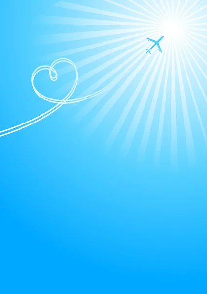 Μπλε ουρανό με μια καρδιά — Διανυσματικό Αρχείο