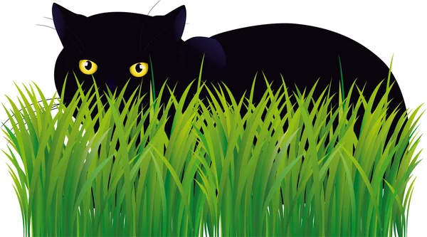 黒い猫 — ストックベクタ