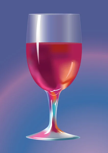 stock vector Wine-glass with a red wine.