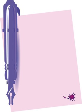 Pen and note. clipart