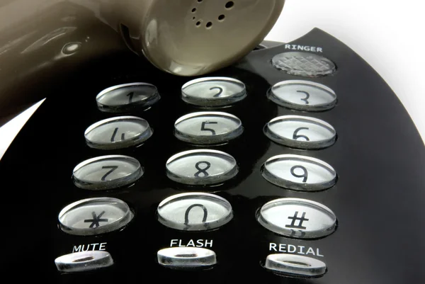 Számjegy és hangszóró-fekete telefon — Stock Fotó
