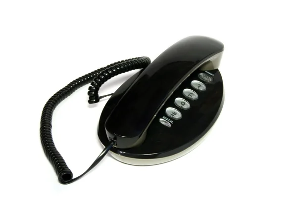 Telefono nero su sfondo bianco — Foto Stock