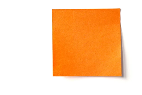 Orange sticky note isolated on white — Stock Photo, Image