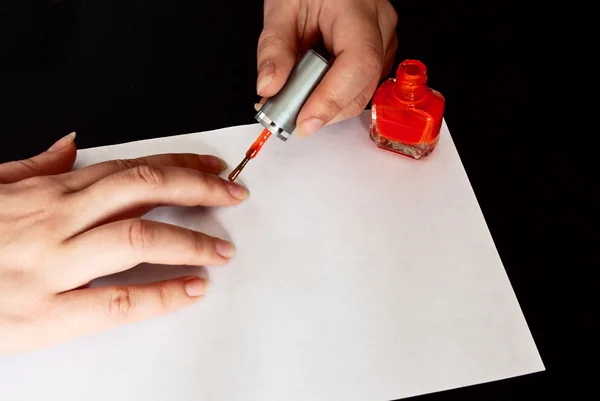 stock image Woman manicuring her nails