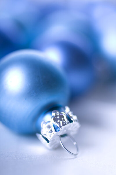 Blue glass Christmas balls