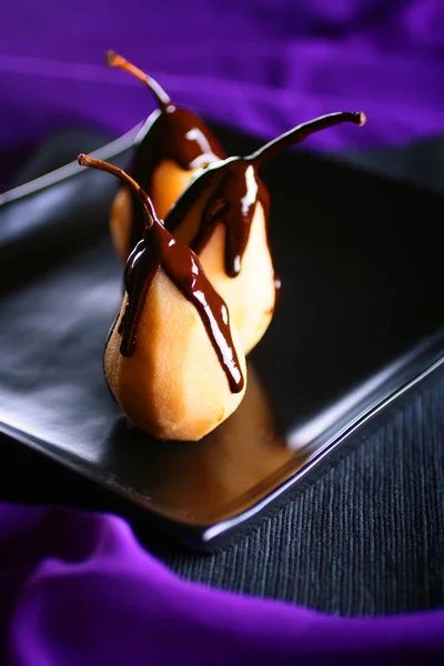 Peras en Chocolate — Foto de Stock