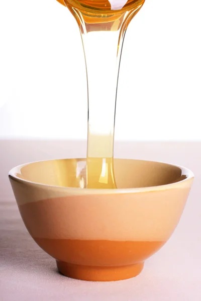 Honey in glass jar isolated — Stock Photo, Image