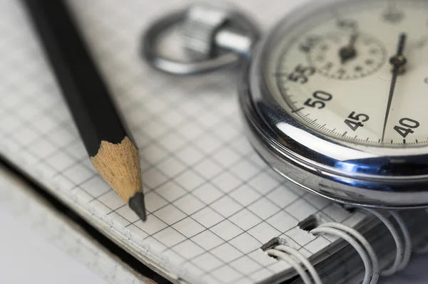 Chronometer and pen — Stock Photo, Image