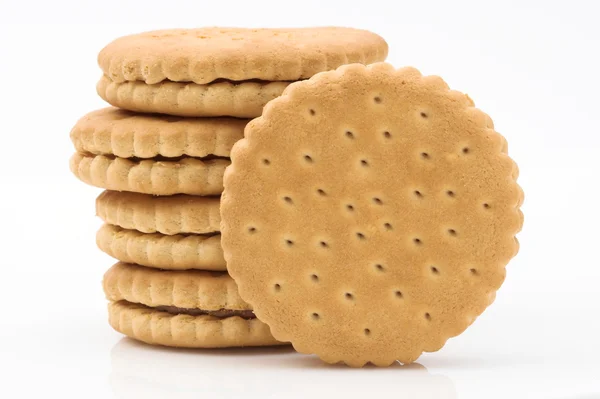 Stack av cookies på nära håll — Stockfoto