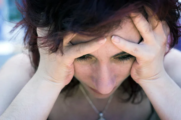 stock image Sad abused woman