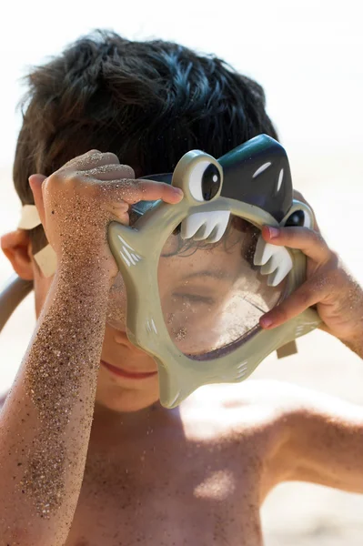 Boy with scuba masc — Stock Photo, Image